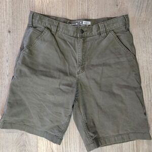 Carhartt Shorts Mens 34 Rugged Flex Relaxed Fit Canvas Work Gry Grn BS2514-M‎
